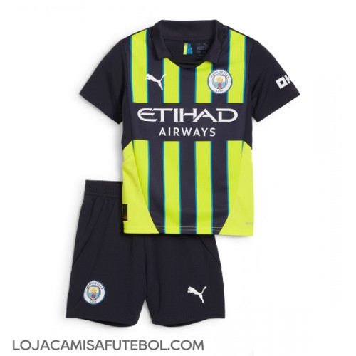 Camisa de Futebol Manchester City Equipamento Secundário Infantil 2024-25 Manga Curta (+ Calças curtas)